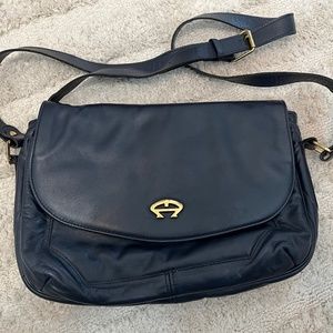 Vintage Etienne Aigner Blue Leather Crossbody